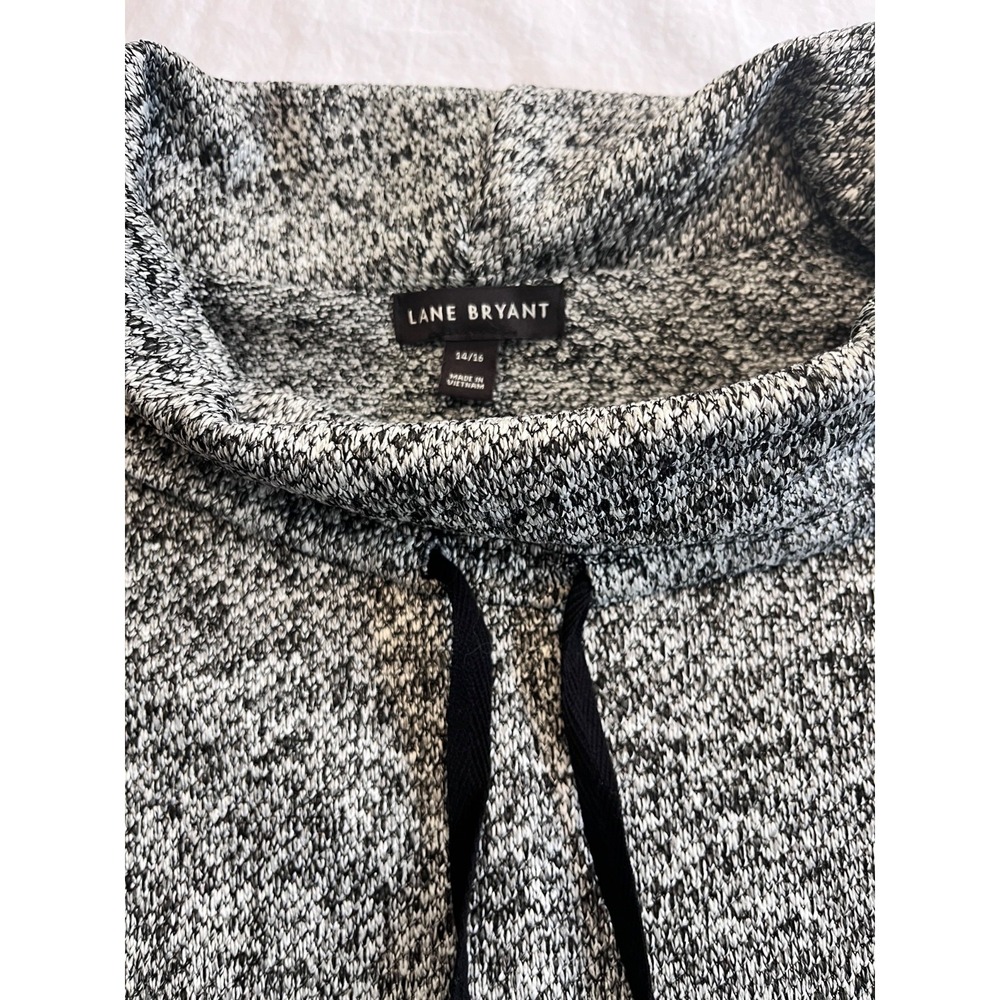 Lane Bryant Cowl Neck Boucle Sweatshirt Womens sz 14/16 Black White Cozy Casual - Picture 3 of 13